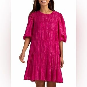 Trina Turk Magenta Glitter Dress Size M